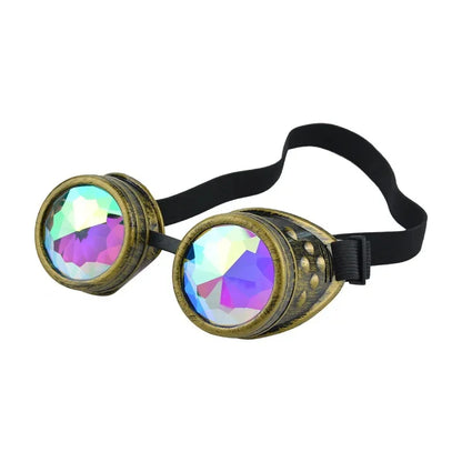 Retro Steampunk Kaleidoscope Goggles - Vintage Cyberpunk Party Glasses