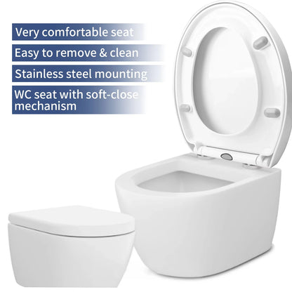 Quiet-Close Heavy Duty Bidet Toilet Seat with Quick Release