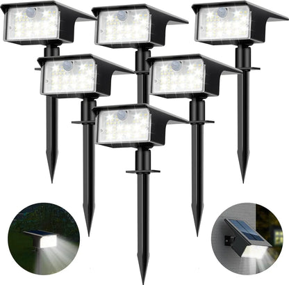 62 LED Outdoor Solar Spot Lights - Motion Sensor Landscape Waterproof Spotlights