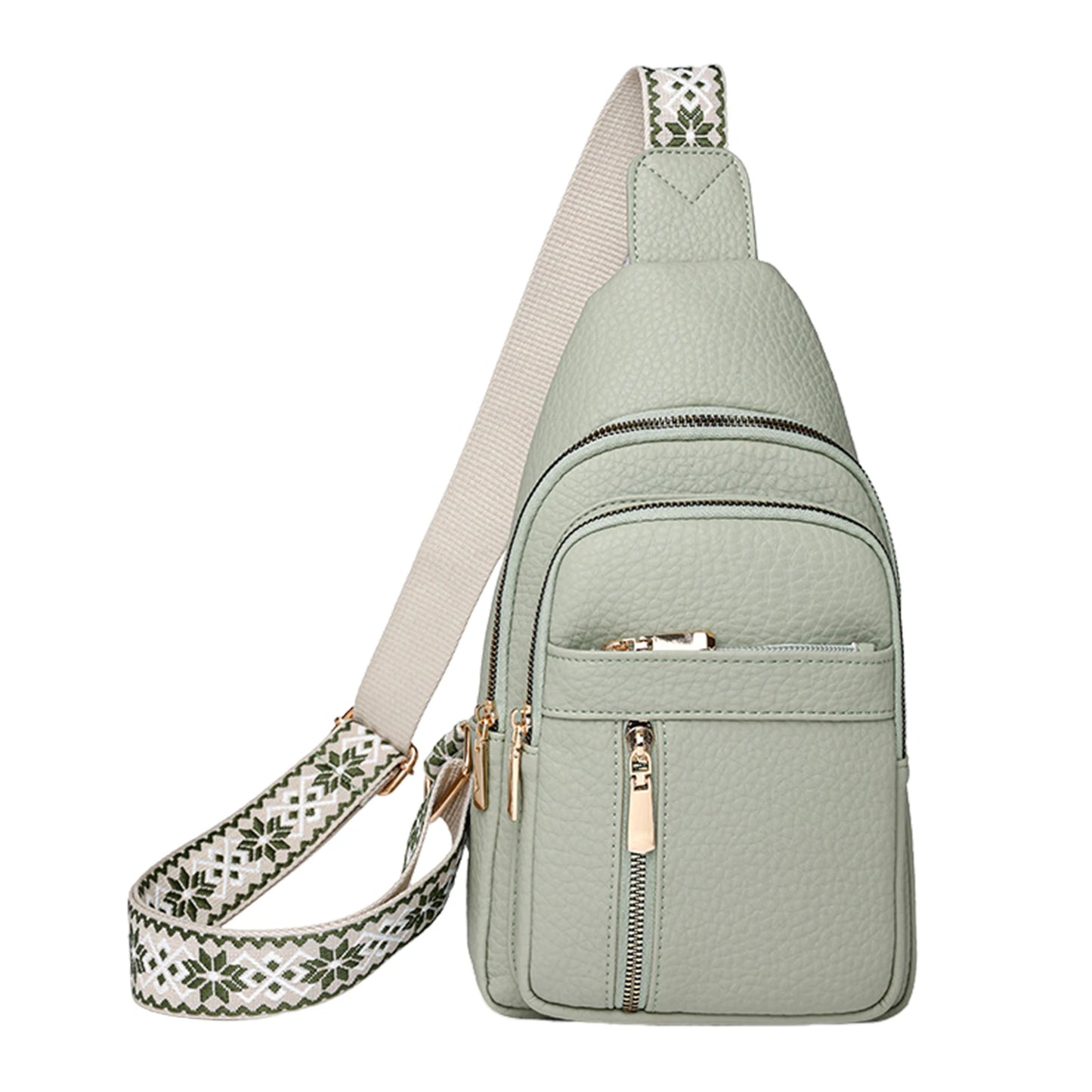 Faux Leather Crossbody Chest Bag