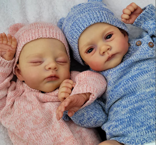 19 Inch Lifelike Reborn Lily & Irys Twins Soft Body Baby Dolls