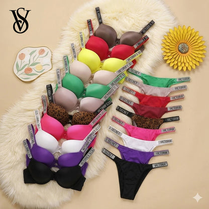 Women's Seamless Lace Push-Up Bra & Panty Lingerie Set