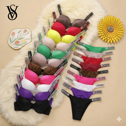 Women's Seamless Lace Push-Up Bra & Panty Lingerie Set