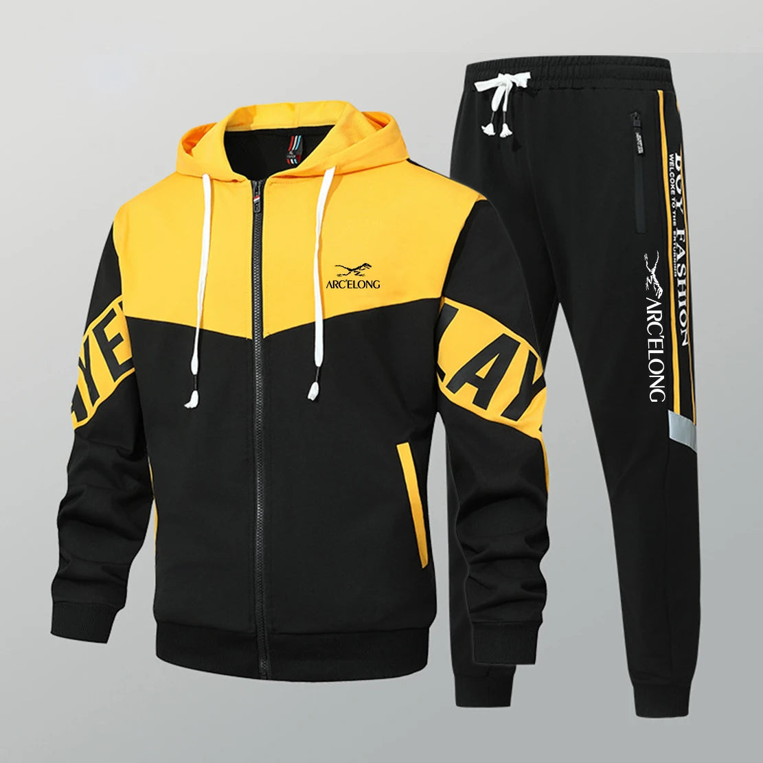 Zippered Hooded Jacket and Pants Set