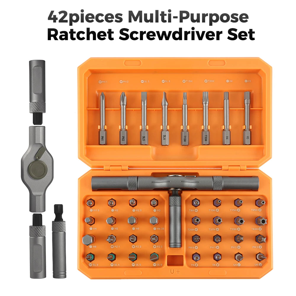 Ratchet Screwdriver Set Detachable Ratchet T Handle