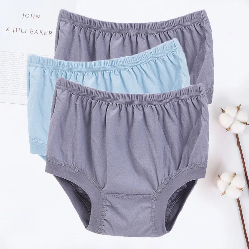 Men's 100% Cotton Breathable High-Waist Briefs
