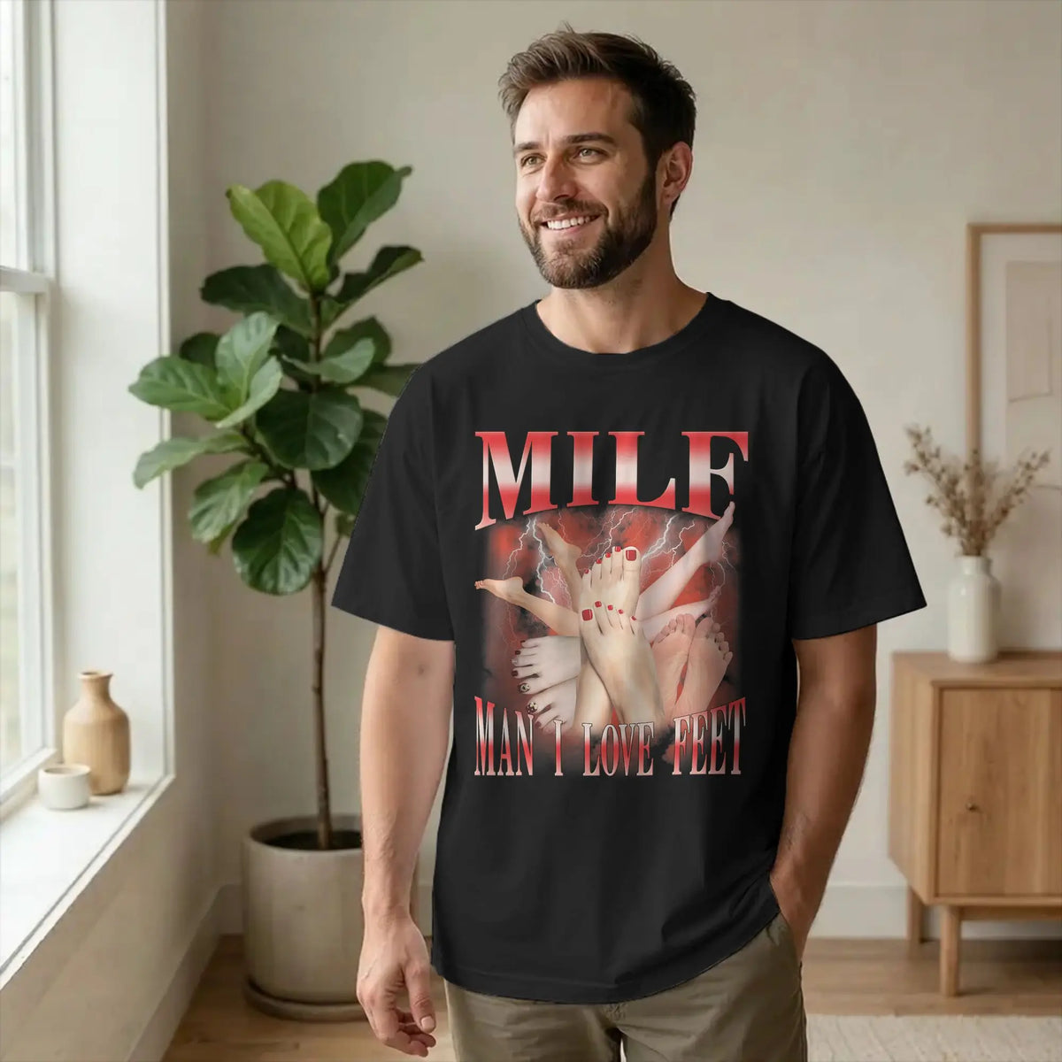 Men's Casual Graphic Crewneck T-Shirt