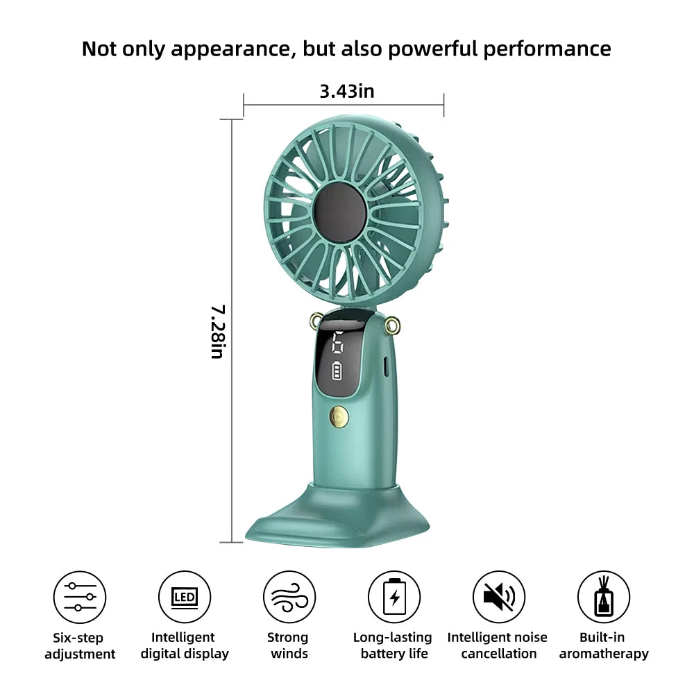 Handheld Mini Foldable Portable Neck Hanging Fans 5 Speed
