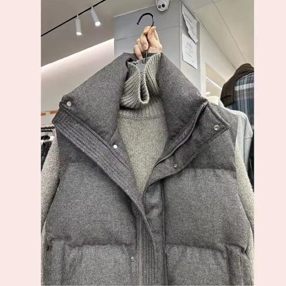 Women's Korean Chic Streetwear Short Puffer Vest