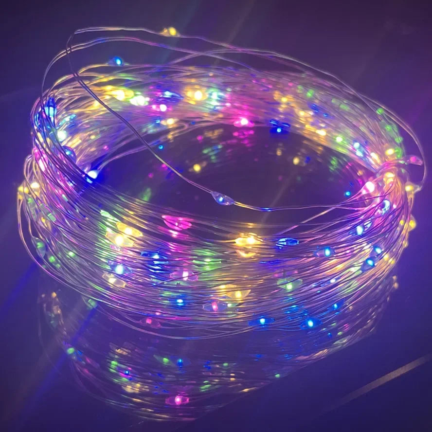 USB LED Copper Wire Fairy String Lights – 8-Mode Holiday & Party Garland