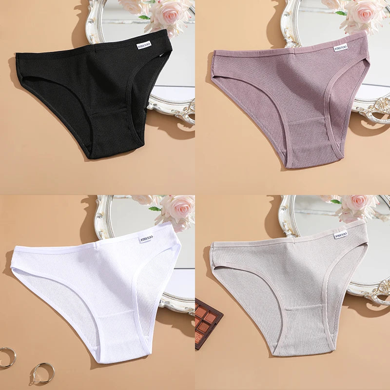 FINETOO 4Pcs Cotton Panties