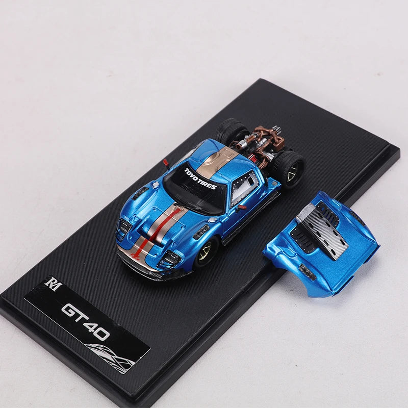 1:64 GT40 Openable Magnetic Engine Cover Alloy Model Car