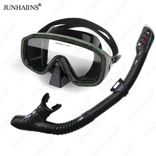 JUNHAINS Anti-fog Tempered Glass Breathing Tube and Mask Snorkeling Set