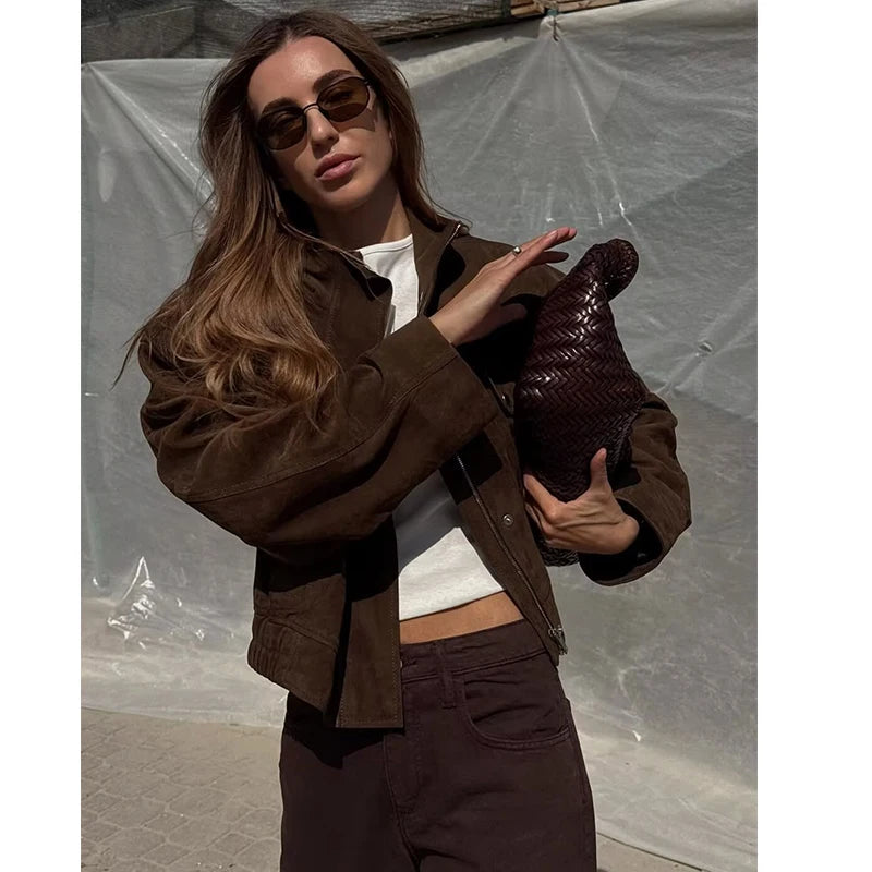 Women's Autumn Slim Pocket Outerwear Jacket