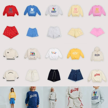 Children's Cotton Sweatshirt & Shorts 2-Piece Tracksuit Set