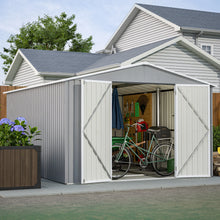 10 X 12FT Large Metal Utility Shed with Floor Frame