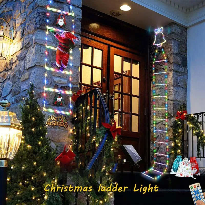 LED Santa Claus Climbing Ladder String Lights