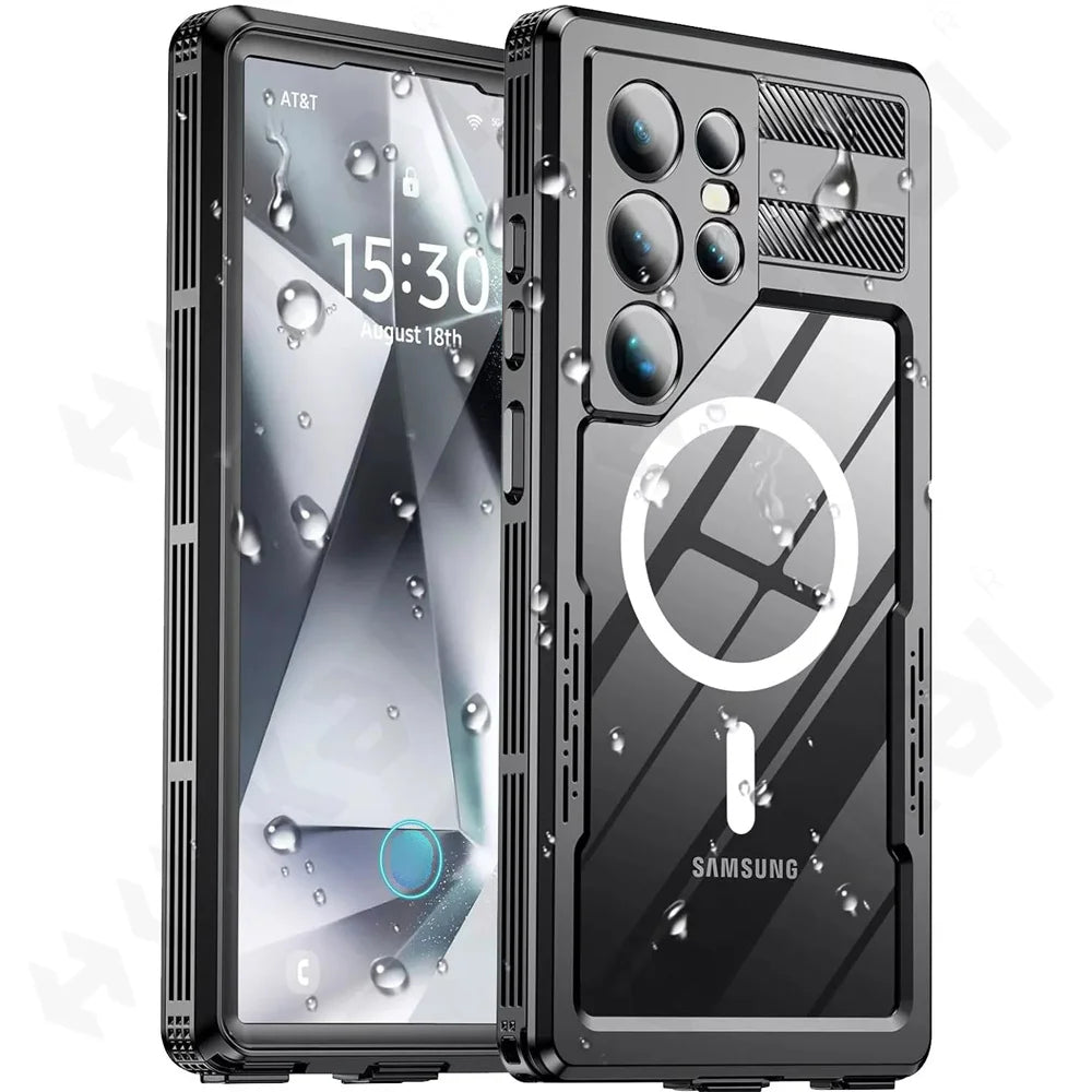 IP68 Waterproof Heavy-Duty Case for Samsung Galaxy S-Series (S25, S24, S23 Ultra/Plus)
