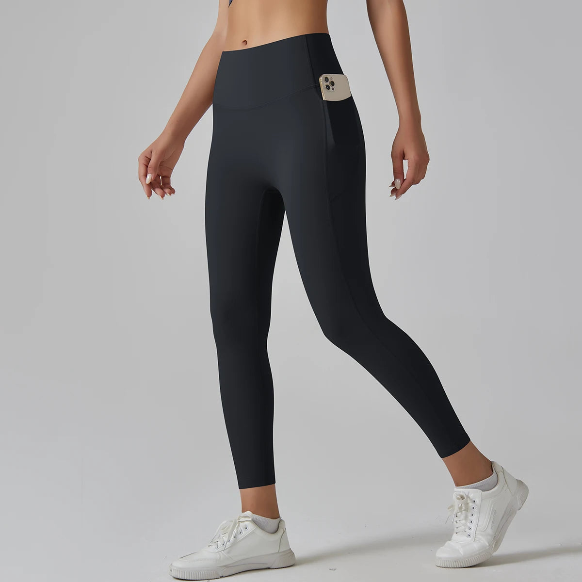 Solid Color Leggings With Pockets