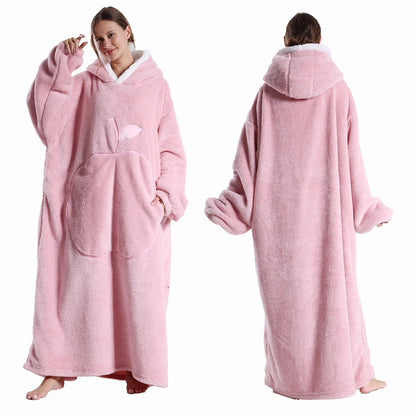 Extra Long Wearable Blanket Robe with Full Sleeves