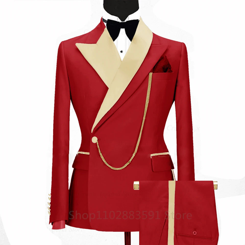 Men's Classic Double-Breasted Formal Suit Set