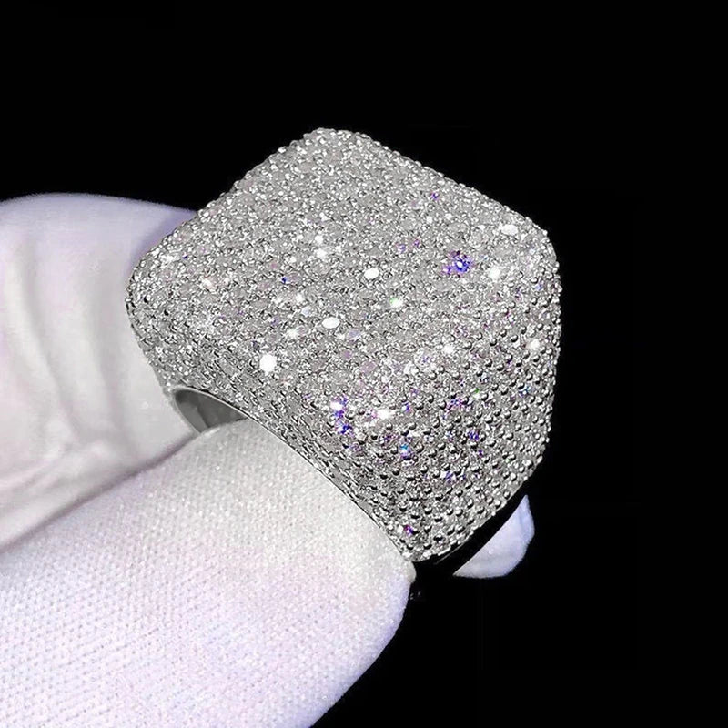 Huitan Square Shaped Ring with Shining Cubic Zirconia