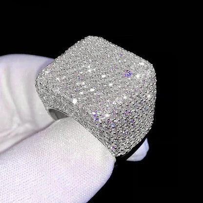 Huitan Square Shaped Ring with Shining Cubic Zirconia