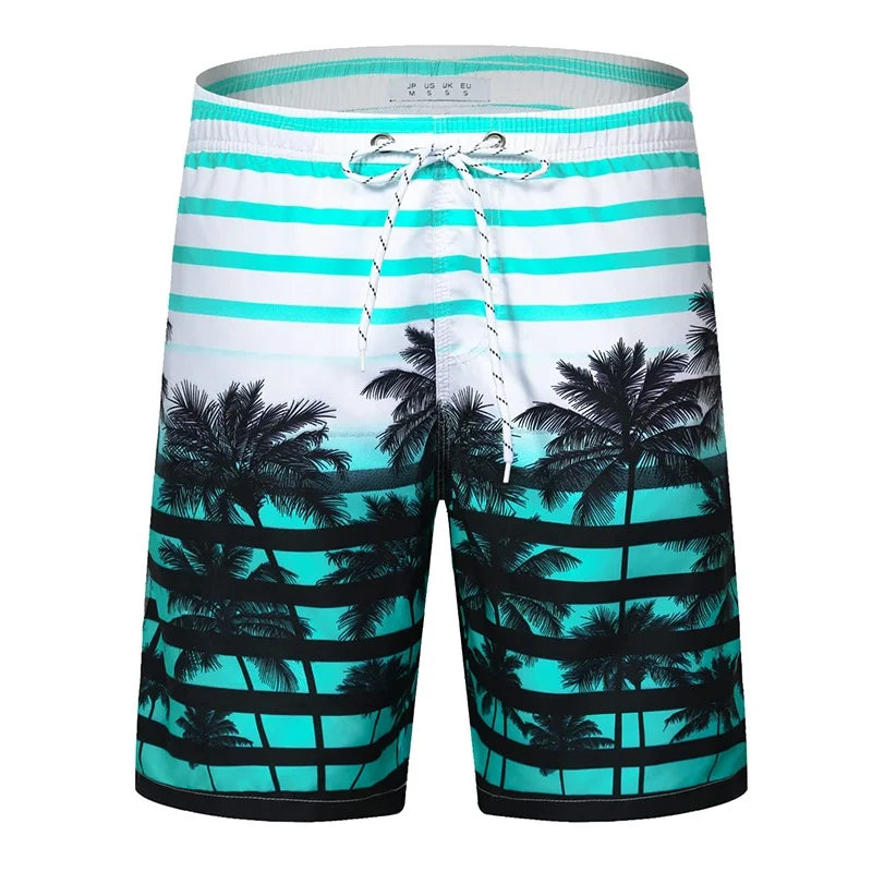 Colorful 3D Print Graphic Swim Trunks