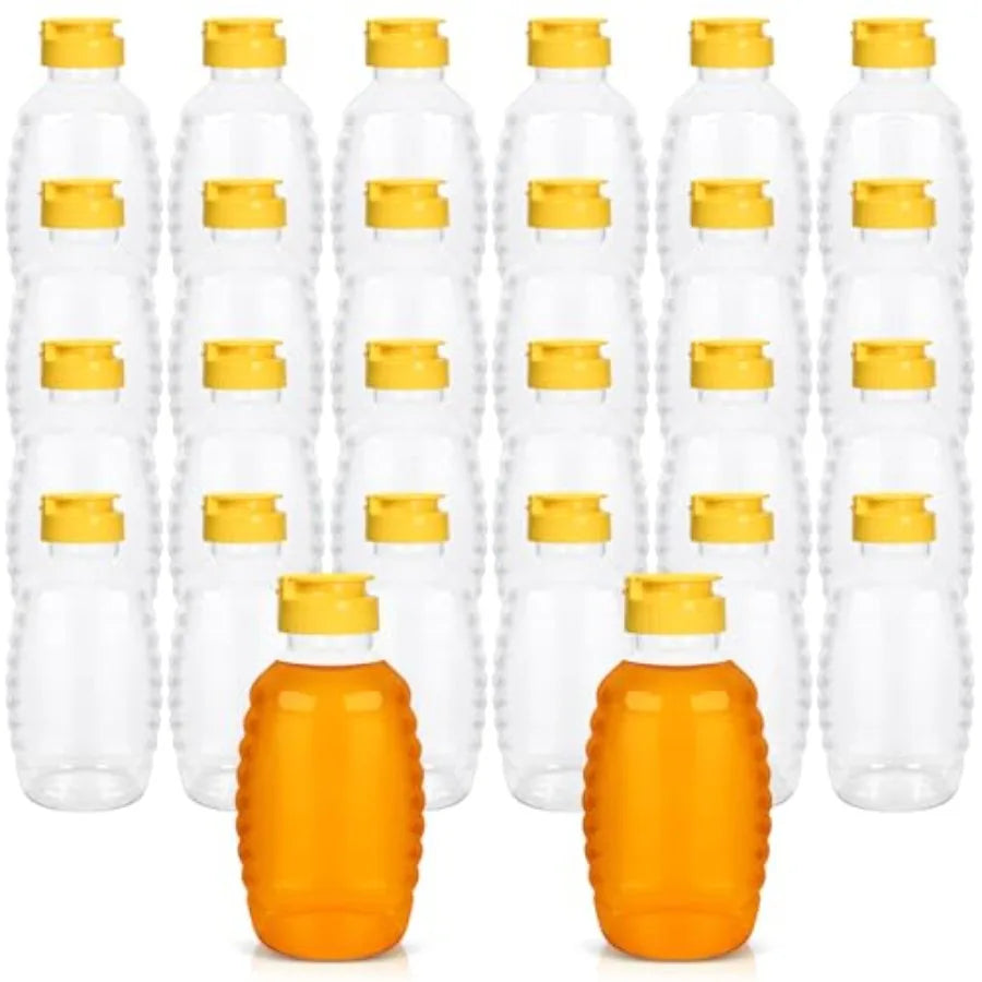 24 Pack 16oz Honey Squeeze Bottles With Leak Proof Flip-Top Cap