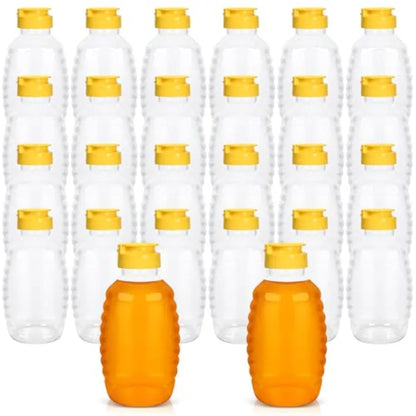 24 Pack 16oz Honey Squeeze Bottles With Leak Proof Flip-Top Cap