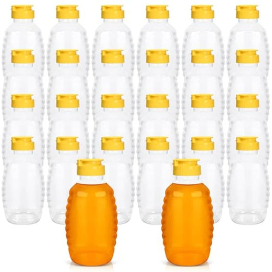 24 Pack 16oz Honey Squeeze Bottles With Leak Proof Flip-Top Cap