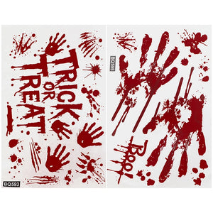 Halloween Decoration Reusable Bloody Handprint Footprint Horror Sticker