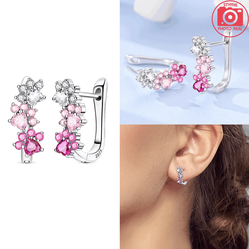 925 Sterling Silver Dancing Bee Hoop Earrings – Cute Enamel Zircon Jewelry