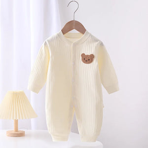 Solid Color Bear Print Onsie