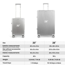 Aluminum Frame Carry On Luggage with TSA Lock