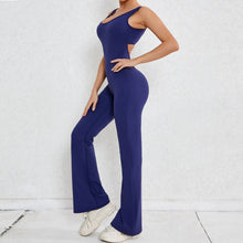 Seamless Backless Scrunch Fitness Flared Leg Jumpsuit