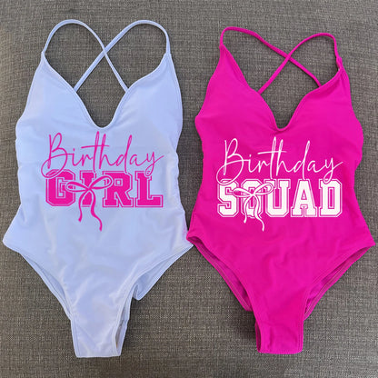 Padded One Piece Swimsuit Birthday Bathing Suit