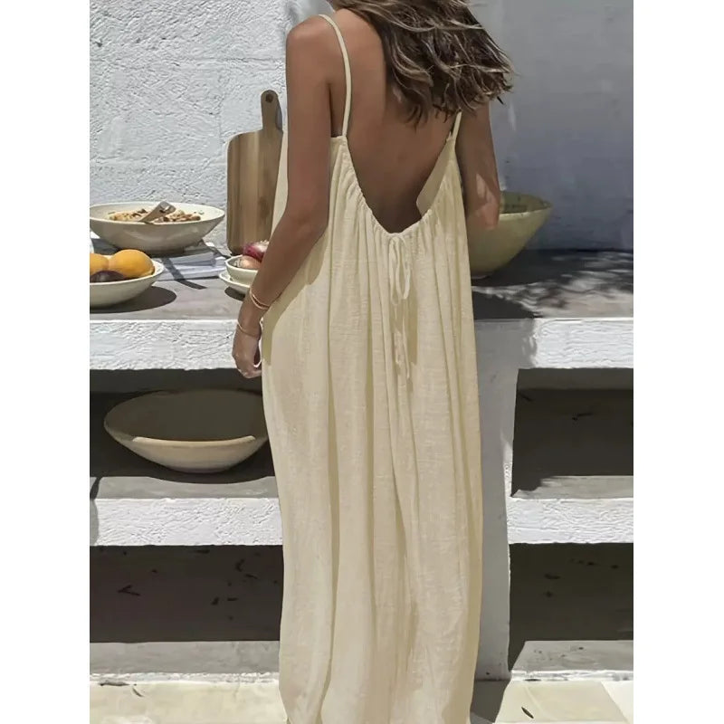 Strapless Backless Long Loose Dress