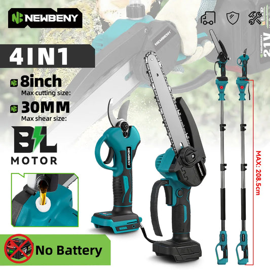 NEWBENY 4500W 8" Brushless Electric Chainsaw Telescoping Pole