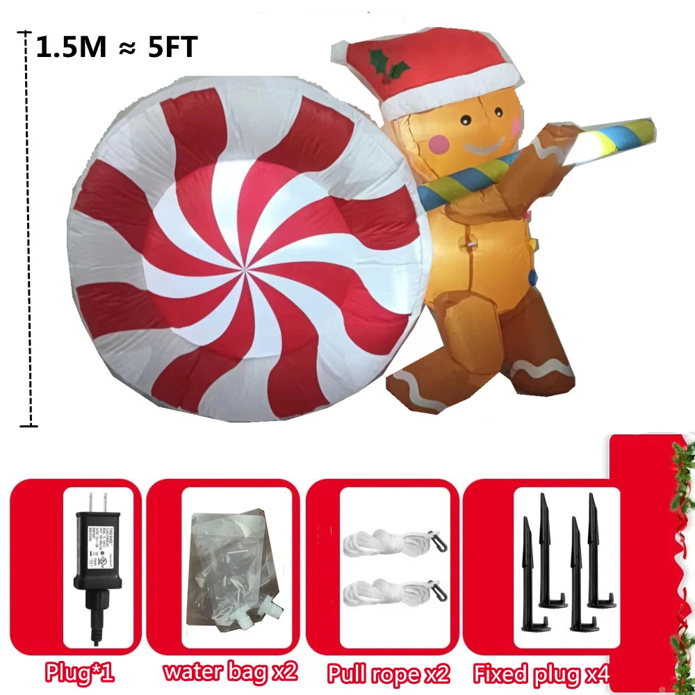 Inflatable Christmas Decorations with Built-in LED Lights