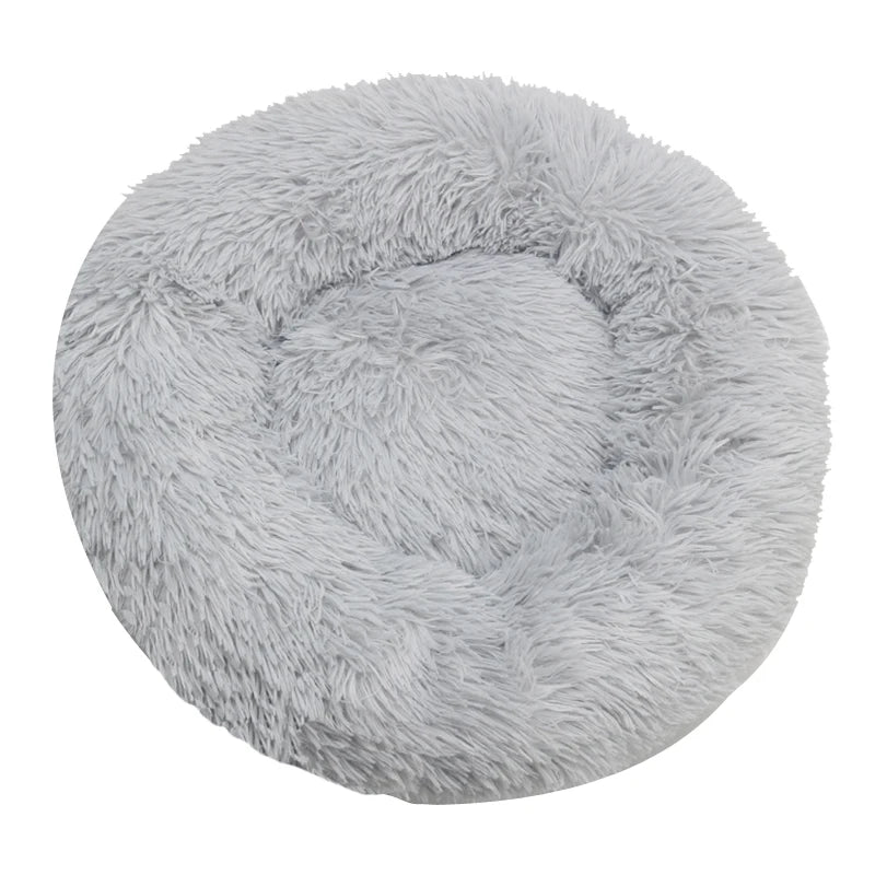 Round Warm Plush Washable Pet Bed