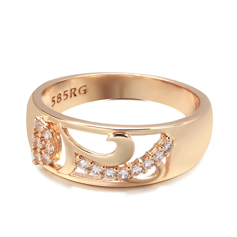585 Rose Gold With Natural Zirconia Ring