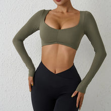 QINACTIVE Crop Top Long Sleeve Shirt