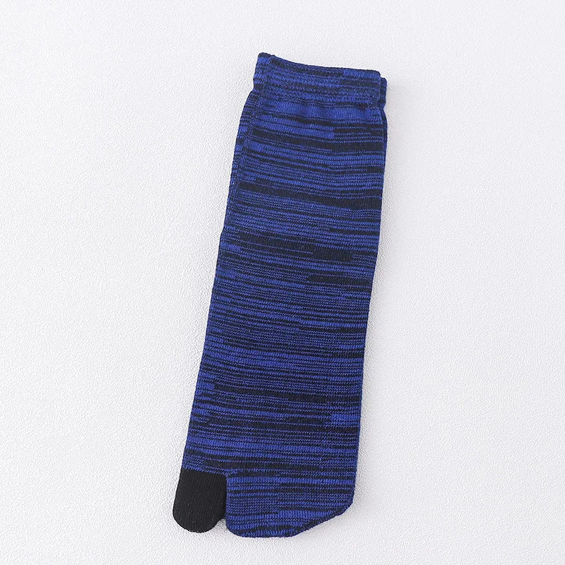 Unisex Retro Striped Cotton Tabi Split-Toe Socks (5-Pack)