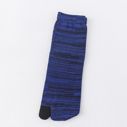 Unisex Retro Striped Cotton Tabi Split-Toe Socks (5-Pack)