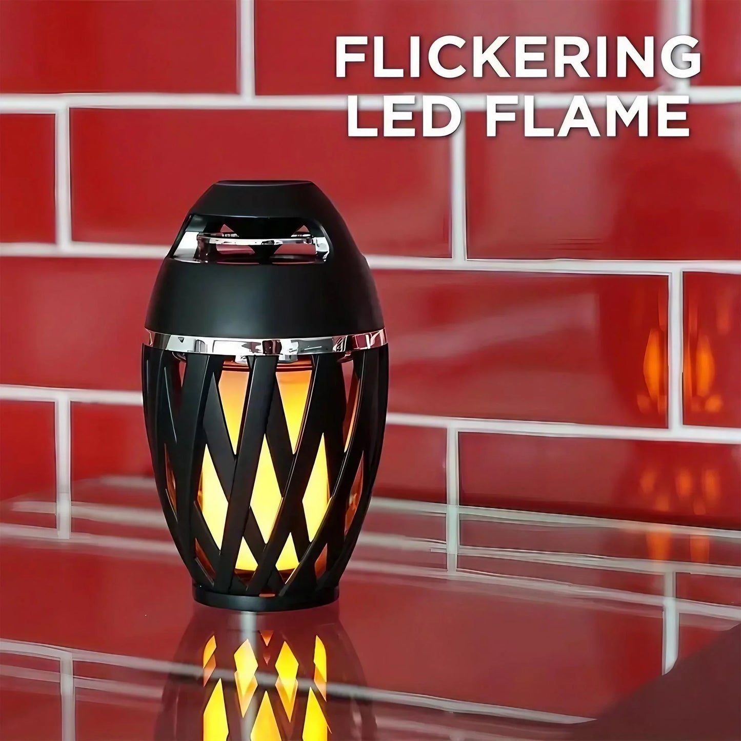 Portable LED Flame Atmosphere Bluetooth Speaker – IPX5 Waterproof Outdoor Torch Speaker