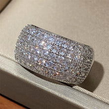 Huitan Micro Paved 5 Line Cubic Zirconia Ring