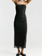 CHRONSTYLE Dots Print Long Sleeveless Dress