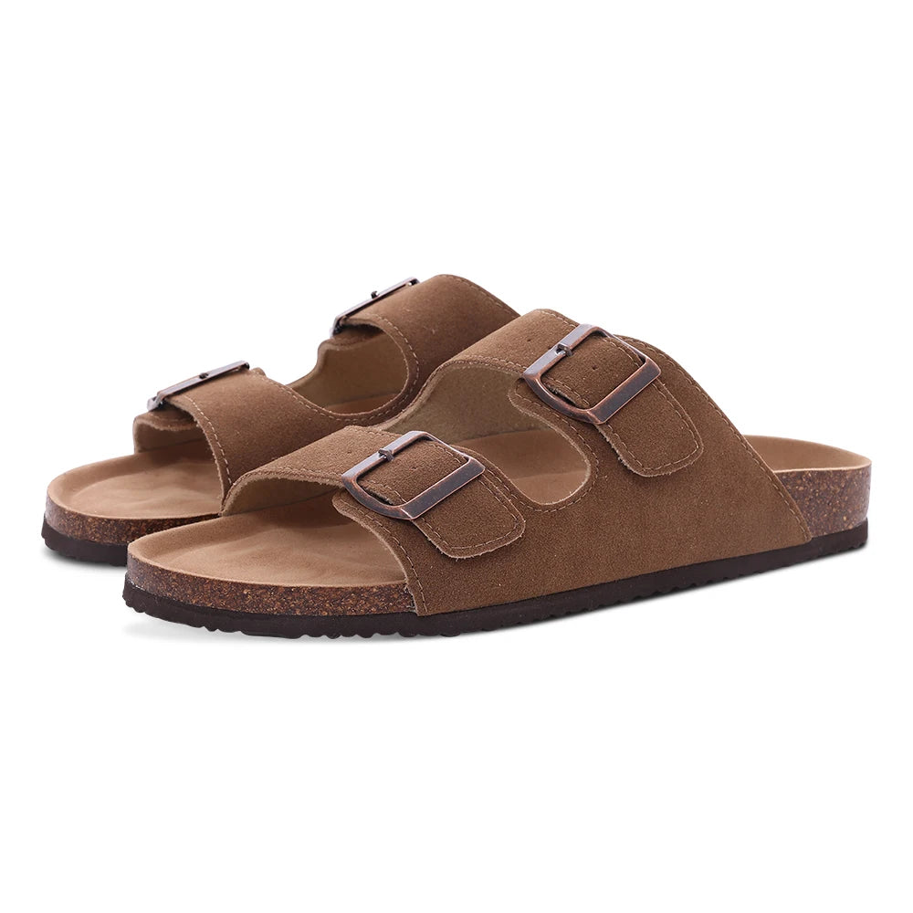 Litfun Leather Cork Slippers