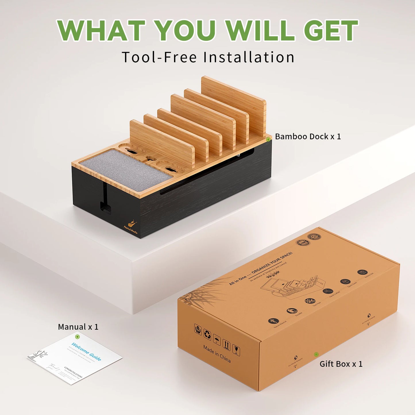 Bamboo Charging Station for Multiple Devices